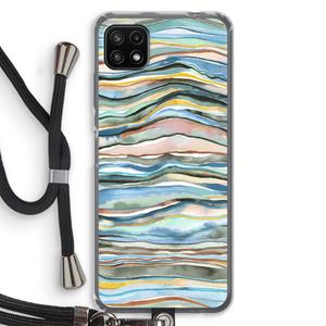 CaseCompany Watercolor Agate: Samsung Galaxy A22 5G Transparant Hoesje met koord