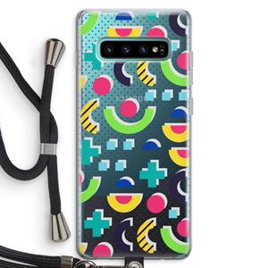 CaseCompany 8-bit N°1: Samsung Galaxy S10 Plus Transparant Hoesje met koord