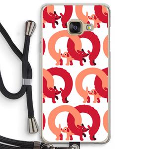 CaseCompany Dogs: Samsung Galaxy A3 (2016) Transparant Hoesje met koord