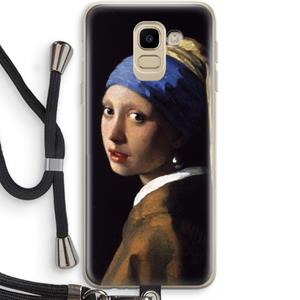 CaseCompany The Pearl Earring: Samsung Galaxy J6 (2018) Transparant Hoesje met koord