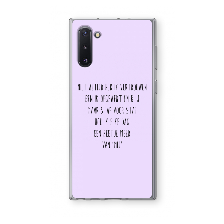CaseCompany Zelfvertrouwen: Samsung Galaxy Note 10 Transparant Hoesje