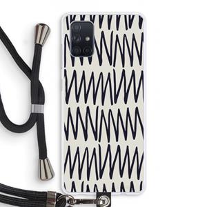 CaseCompany Marrakech Zigzag: Samsung Galaxy A71 Transparant Hoesje met koord