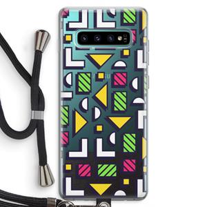 CaseCompany 8-bit N°4: Samsung Galaxy S10 Plus Transparant Hoesje met koord