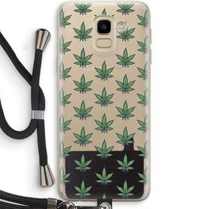 CaseCompany Weed: Samsung Galaxy J6 (2018) Transparant Hoesje met koord