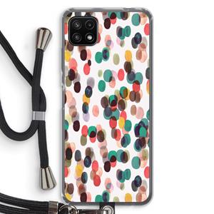 CaseCompany Tropical Dots: Samsung Galaxy A22 5G Transparant Hoesje met koord