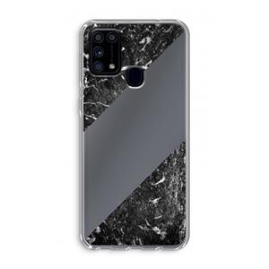 CaseCompany Zwart marmer: Samsung Galaxy M31 Transparant Hoesje