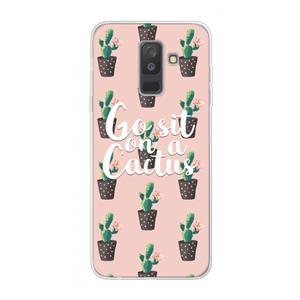 CaseCompany Cactus quote: Samsung Galaxy A6 Plus (2018) Transparant Hoesje