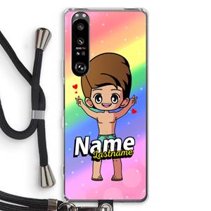 CaseCompany Chibi Maker man: Sony Xperia 1 III Transparant Hoesje met koord