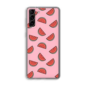 CaseCompany Watermeloen: Samsung Galaxy S21 Plus Transparant Hoesje