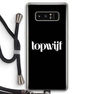 CaseCompany Topwijf Zwart: Samsung Galaxy Note 8 Transparant Hoesje met koord