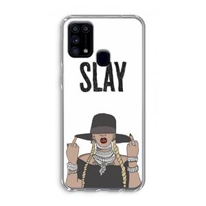 CaseCompany Slay All Day: Samsung Galaxy M31 Transparant Hoesje