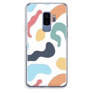 CaseCompany Memphis Shapes Blue: Samsung Galaxy S9 Plus Transparant Hoesje