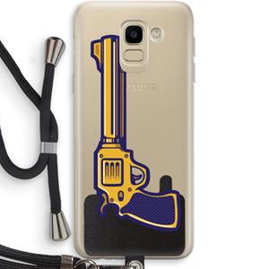 CaseCompany Pew Pew Pew: Samsung Galaxy J6 (2018) Transparant Hoesje met koord