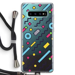 CaseCompany 8-bit N°8: Samsung Galaxy S10 Plus Transparant Hoesje met koord
