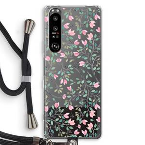 CaseCompany Sierlijke bloemen: Sony Xperia 1 III Transparant Hoesje met koord