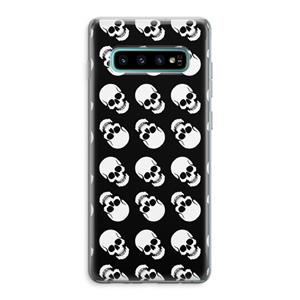 CaseCompany Musketon Skulls: Samsung Galaxy S10 Plus Transparant Hoesje