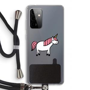 CaseCompany Eenhoorn: Samsung Galaxy A72 5G Transparant Hoesje met koord