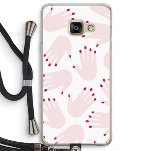 CaseCompany Hands pink: Samsung Galaxy A3 (2016) Transparant Hoesje met koord