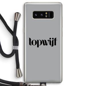 CaseCompany Topwijf Grijs Zwart: Samsung Galaxy Note 8 Transparant Hoesje met koord