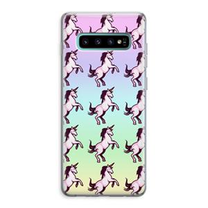CaseCompany Musketon Unicorn: Samsung Galaxy S10 Plus Transparant Hoesje