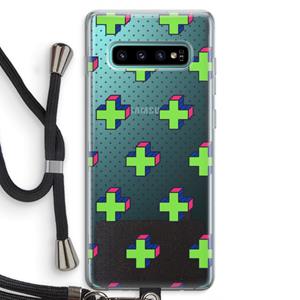 CaseCompany 8-bit N°10: Samsung Galaxy S10 Plus Transparant Hoesje met koord