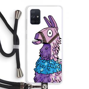 CaseCompany Lama: Samsung Galaxy A71 Transparant Hoesje met koord