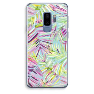 CaseCompany Tropical Palms Blue: Samsung Galaxy S9 Plus Transparant Hoesje