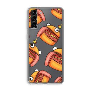 CaseCompany Hamburger: Samsung Galaxy S21 Plus Transparant Hoesje