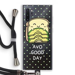 CaseCompany Avo Good Day: Samsung Galaxy Note 10 Plus Transparant Hoesje met koord