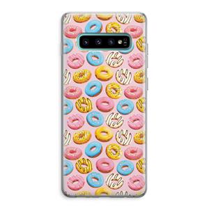 CaseCompany Pink donuts: Samsung Galaxy S10 Plus Transparant Hoesje