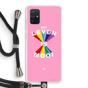 CaseCompany Het Leven Is Mooi: Samsung Galaxy A71 Transparant Hoesje met koord