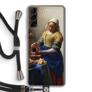 CaseCompany The Milkmaid: Samsung Galaxy S21 Plus Transparant Hoesje met koord