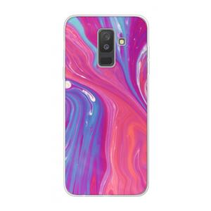 CaseCompany Paarse stroom: Samsung Galaxy A6 Plus (2018) Transparant Hoesje