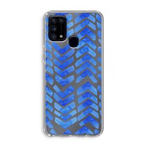 CaseCompany Blauwe pijlen: Samsung Galaxy M31 Transparant Hoesje
