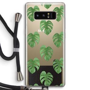CaseCompany Monstera leaves: Samsung Galaxy Note 8 Transparant Hoesje met koord