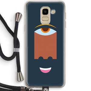 CaseCompany Mono M: Samsung Galaxy J6 (2018) Transparant Hoesje met koord