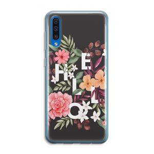 CaseCompany Hello in flowers: Samsung Galaxy A50 Transparant Hoesje