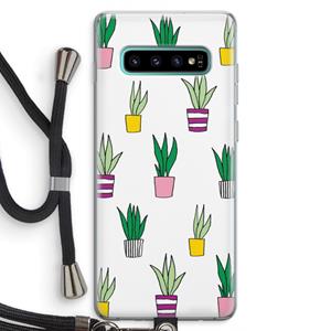 CaseCompany Sanseveria: Samsung Galaxy S10 Plus Transparant Hoesje met koord