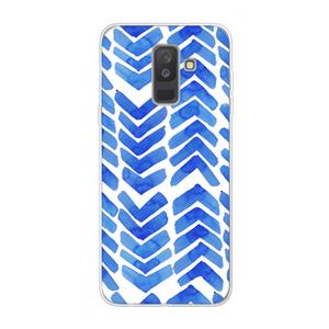 CaseCompany Blauwe pijlen: Samsung Galaxy A6 Plus (2018) Transparant Hoesje