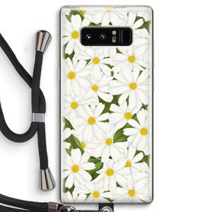 CaseCompany Summer Daisies: Samsung Galaxy Note 8 Transparant Hoesje met koord