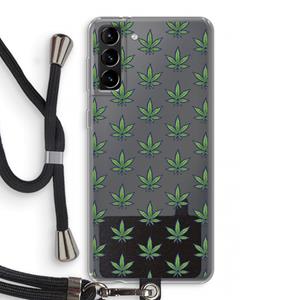 CaseCompany Weed: Samsung Galaxy S21 Plus Transparant Hoesje met koord