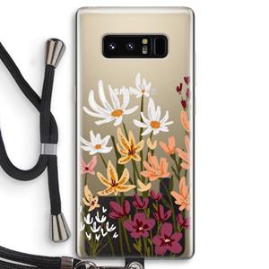 CaseCompany Painted wildflowers: Samsung Galaxy Note 8 Transparant Hoesje met koord