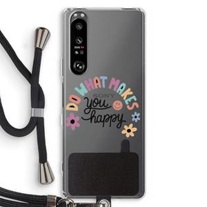 CaseCompany Happy days: Sony Xperia 1 III Transparant Hoesje met koord