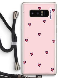 CaseCompany Hartjes: Samsung Galaxy Note 8 Transparant Hoesje met koord