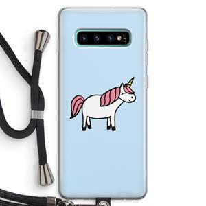 CaseCompany Eenhoorn: Samsung Galaxy S10 Plus Transparant Hoesje met koord