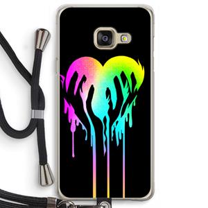 CaseCompany Hold My Heart: Samsung Galaxy A3 (2016) Transparant Hoesje met koord