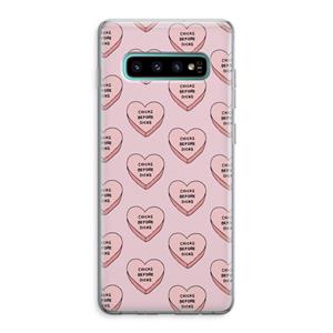 CaseCompany Chicks before dicks: Samsung Galaxy S10 Plus Transparant Hoesje