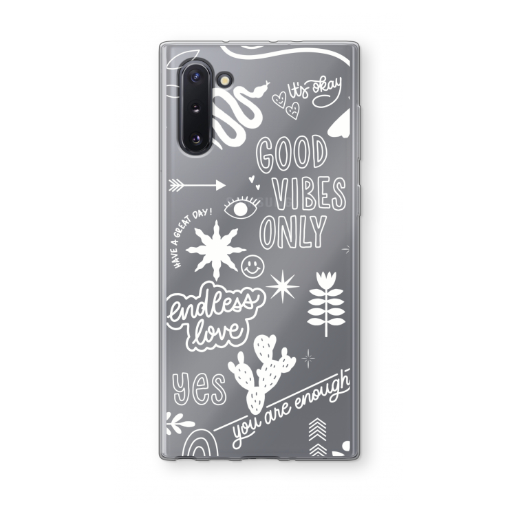 CaseCompany Good vibes: Samsung Galaxy Note 10 Transparant Hoesje