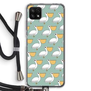 CaseCompany Pelican: Samsung Galaxy A22 5G Transparant Hoesje met koord