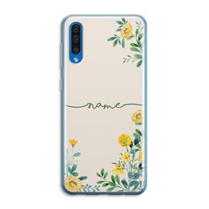 CaseCompany Gele bloemen: Samsung Galaxy A50 Transparant Hoesje